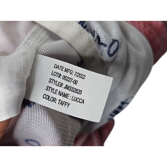 Johnnie-O Floral Swim Trunks Shorts Pink Men's Medium Lined Drawstring Pockets - Picture 10 of 13